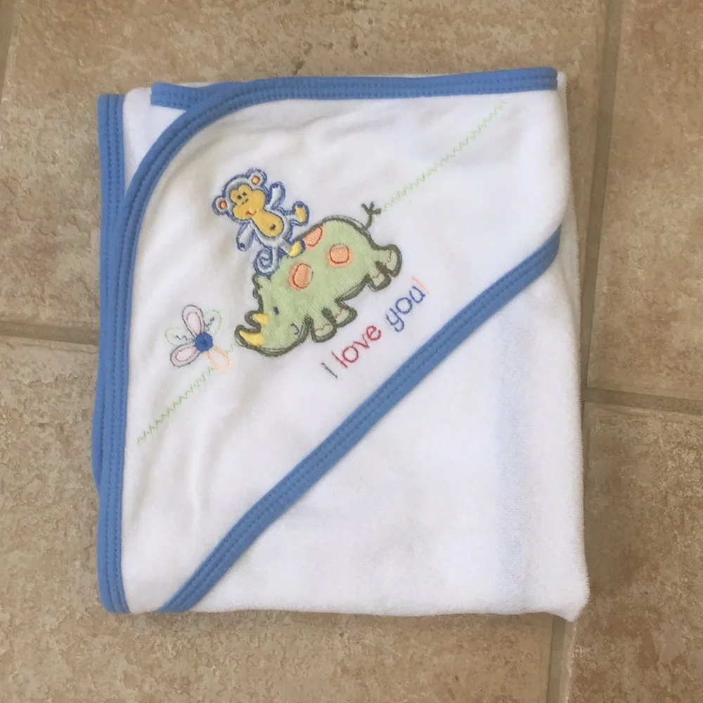 Gerber Baby Monkey Rhino Butterfly Hooded Towel and Washcloth